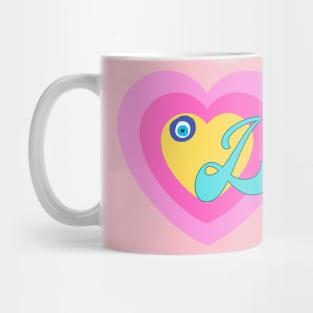 Lottie in Colorful Heart Illustration Mug